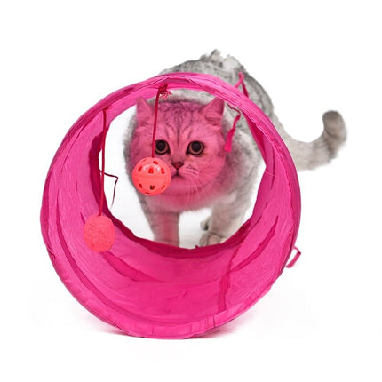 Colorful Tunnel Toy for Cats with Two Balls - wnkrs