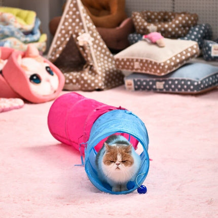 Colorful Tunnel Toy for Cats with Two Balls - wnkrs