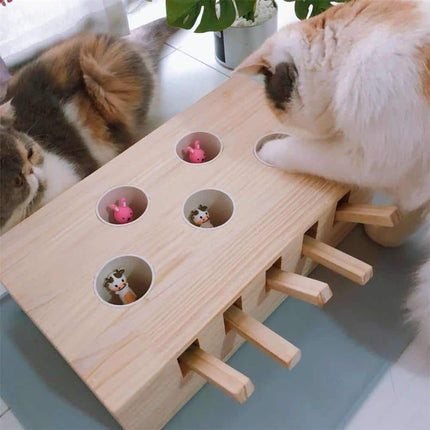 Interactive Wooden Cat Popping Toy - wnkrs