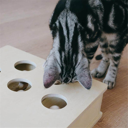 Interactive Wooden Cat Popping Toy - wnkrs