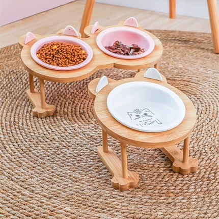 Ceramic Pet Bowl with Tilted Base - wnkrs