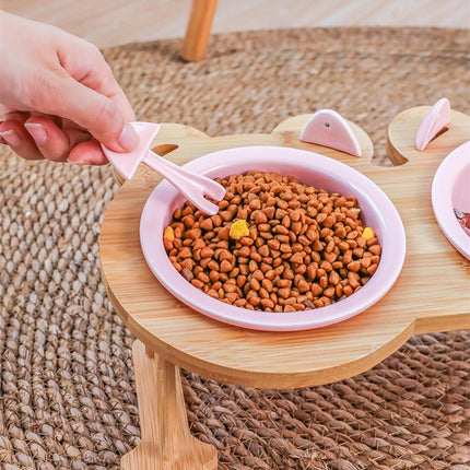 Ceramic Pet Bowl with Tilted Base - wnkrs