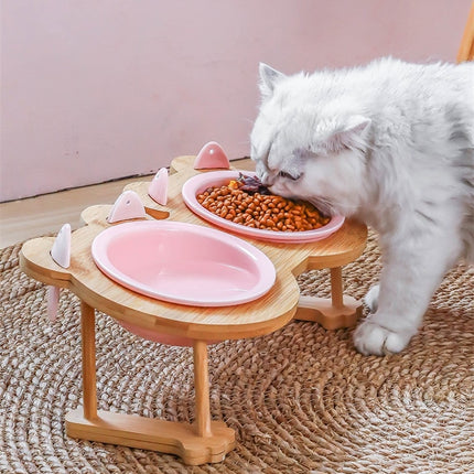 Ceramic Pet Bowl with Tilted Base - wnkrs