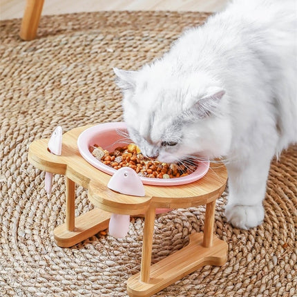 Ceramic Pet Bowl with Tilted Base - wnkrs
