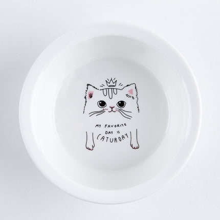 Ceramic Pet Bowl with Tilted Base - wnkrs