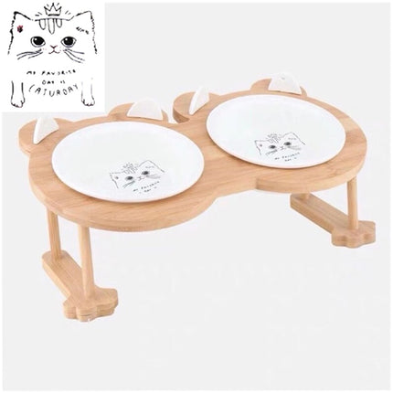 Ceramic Pet Bowl with Tilted Base - wnkrs