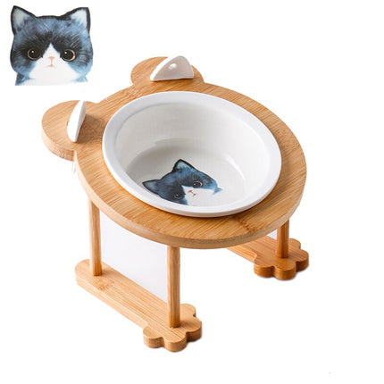 Ceramic Pet Bowl with Tilted Base - wnkrs