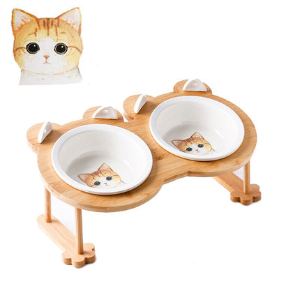 Ceramic Pet Bowl with Tilted Base - wnkrs