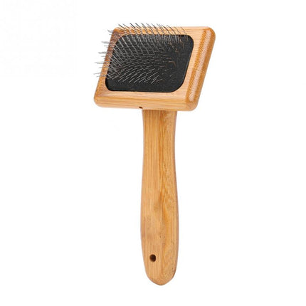 Bamboo Handle Pet Grooming Square Brush - wnkrs