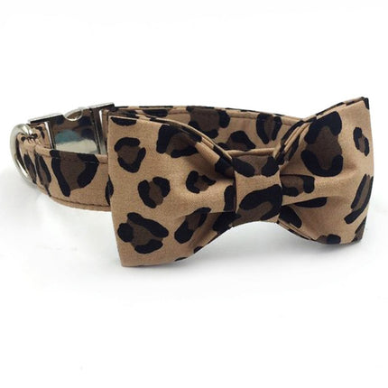 Dog's Leopard Patterned Collar and Leash Set - wnkrs