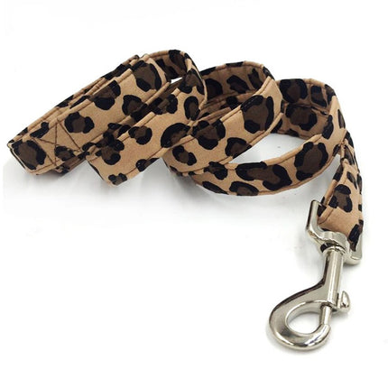 Dog's Leopard Patterned Collar and Leash Set - wnkrs