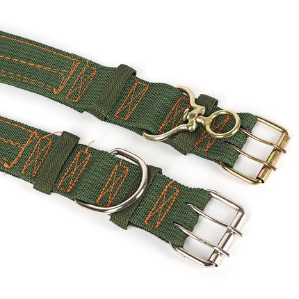 Cute Solid Army Green Canvas Dog's Collar - wnkrs