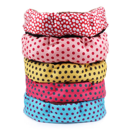 Soft Fleece Cushion Dog Bed with Polka Dot Design - wnkrs