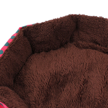 Soft Fleece Cushion Dog Bed with Polka Dot Design - wnkrs