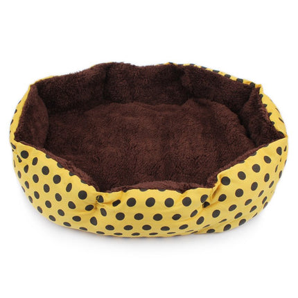 Soft Fleece Cushion Dog Bed with Polka Dot Design - wnkrs