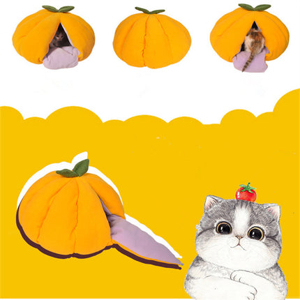 Cute Pumpkin Shaped Sleeping Bed for Cats - wnkrs
