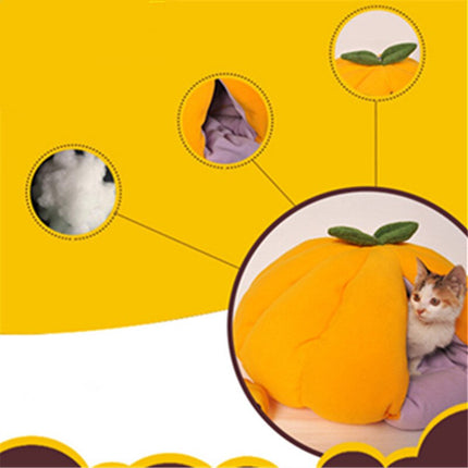 Cute Pumpkin Shaped Sleeping Bed for Cats - wnkrs
