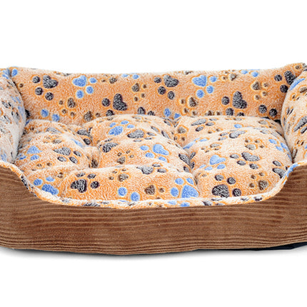 Warm Fleece Dog's Bed with Colorful Print - wnkrs