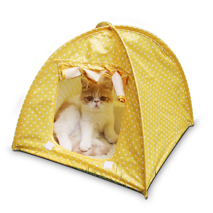 Waterproof Cat Outdoor House with Polka Dot Print - wnkrs