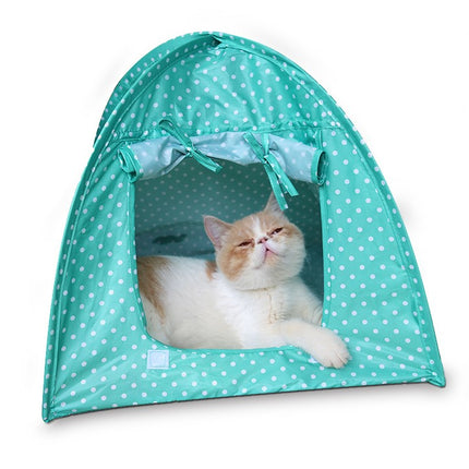 Waterproof Cat Outdoor House with Polka Dot Print - wnkrs