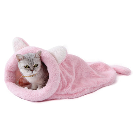 Cute Warm Animal Shaped Plush Cat Sleeping Bag - wnkrs