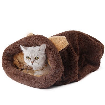 Cute Warm Animal Shaped Plush Cat Sleeping Bag - wnkrs