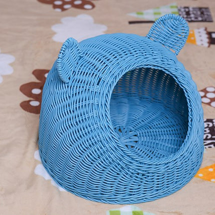 Pretty Round Woven Pet Bed - wnkrs