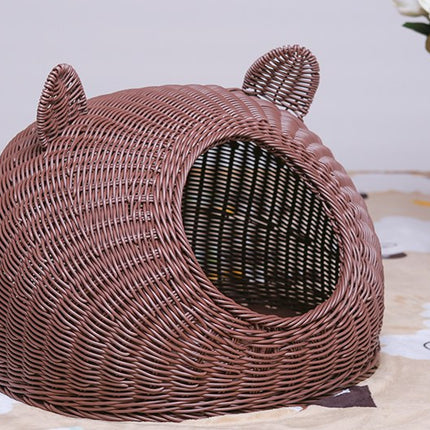 Pretty Round Woven Pet Bed - wnkrs