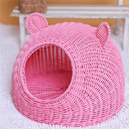 Pretty Round Woven Pet Bed - wnkrs