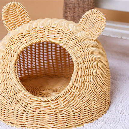 Pretty Round Woven Pet Bed - wnkrs