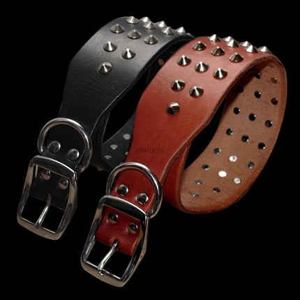 Studded Leather Dog Collar with Rock Style Design - Perfect for Fashionable Dogs - wnkrs