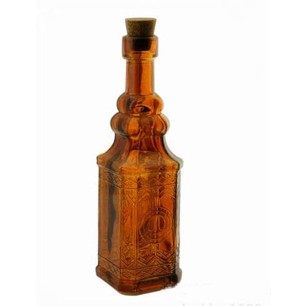 Small Vintage Carved Glass Bottle - wnkrs