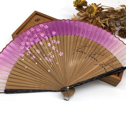 Red Stripe Sakura Printed Folding Fan - wnkrs