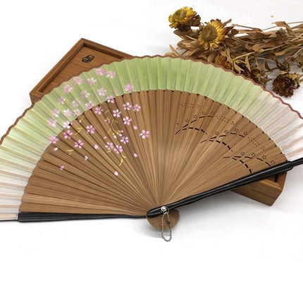 Red Stripe Sakura Printed Folding Fan - wnkrs