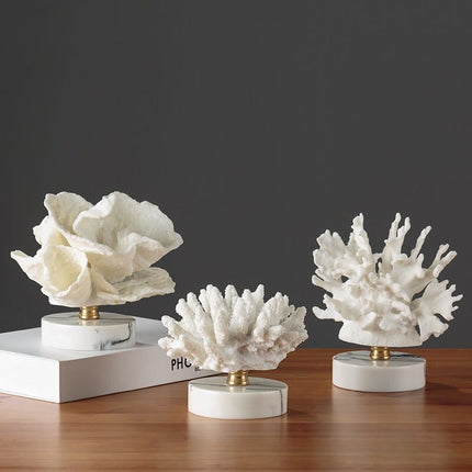 Nordic Styled Creative Coral Ornament in White - wnkrs
