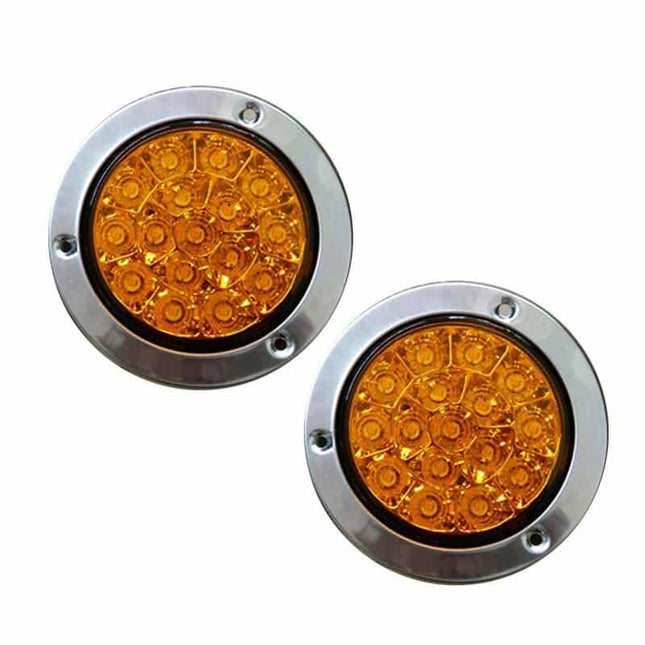 16 LED Yellow Car Rear Tail Lights 2 pcs Set - wnkrs