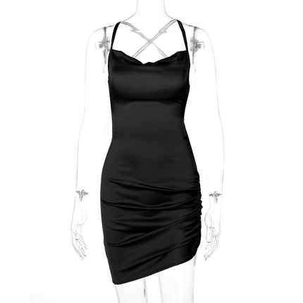 Women's Sleeveless Satin Dress - wnkrs