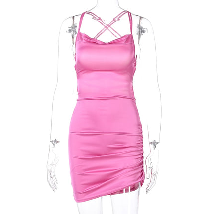 Women's Sleeveless Satin Dress - wnkrs