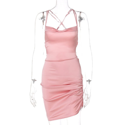 Women's Sleeveless Satin Dress - wnkrs