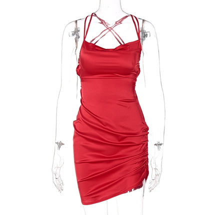 Women's Sleeveless Satin Dress - wnkrs