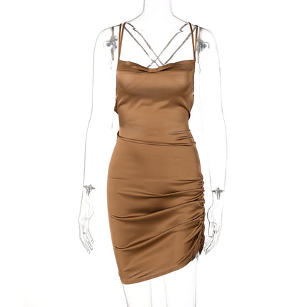 Women's Sleeveless Satin Dress - wnkrs