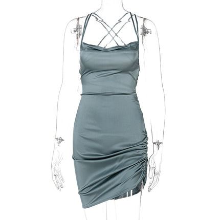 Women's Sleeveless Satin Dress - wnkrs