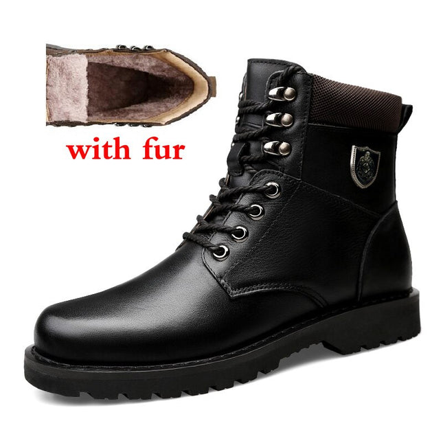 Warm Waterproof Genuine Leather Men's Boots - Wnkrs