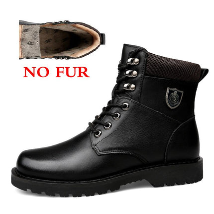 Warm Waterproof Genuine Leather Men's Boots - Wnkrs