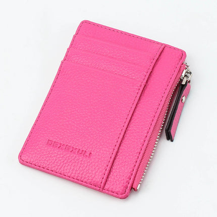 Leather Women's Credit Card and ID Holders with Zipper Closure - Wnkrs