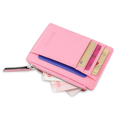 Leather Women's Credit Card and ID Holders with Zipper Closure - Wnkrs