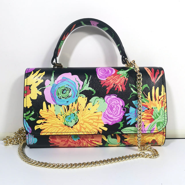 Colorful Printed Chain Mini Handbag - Wnkrs
