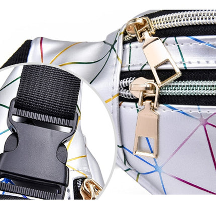 Women's Holographic Geometric Patterned Waist Bag - Wnkrs