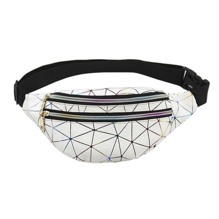Women's Holographic Geometric Patterned Waist Bag - Wnkrs