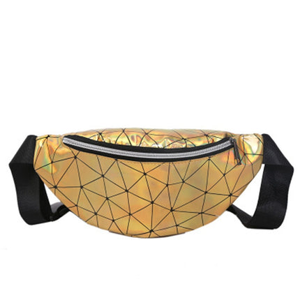 Women's Holographic Geometric Patterned Waist Bag - Wnkrs